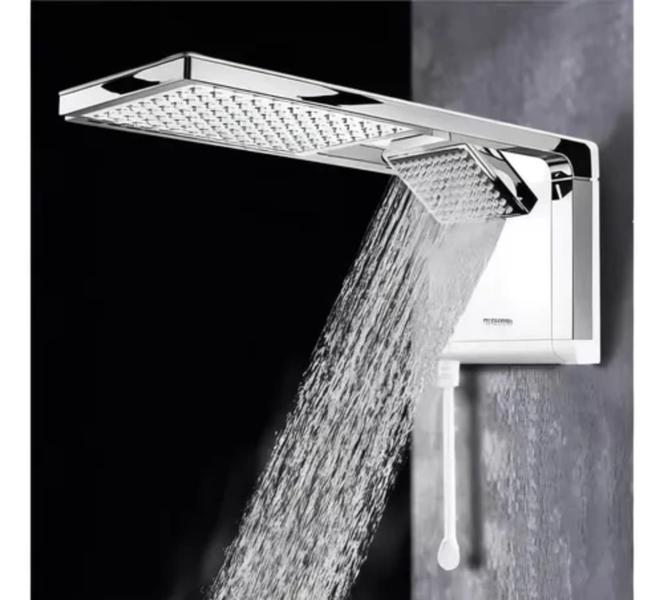 Imagem de Chuveiro Lorenzetti Acqua Duo branco e Cromo 7800w 220v Com Resistência Extra