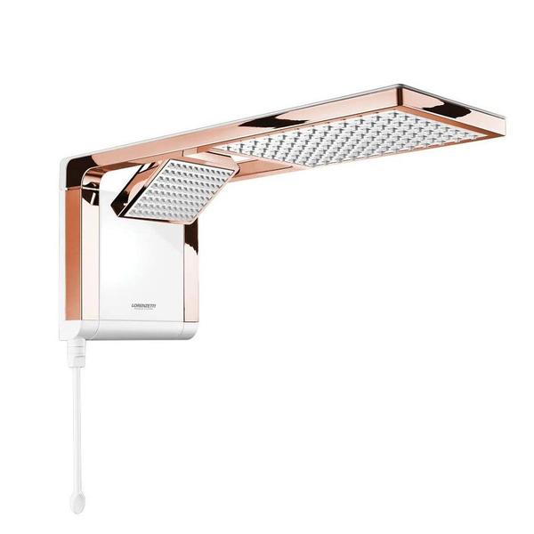 Imagem de Chuveiro Lorenzetti Acqua Duo Branco Rose Gold 127v 5500w