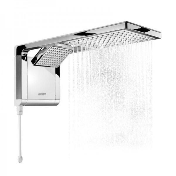 Chuveiro Lorenzetti Acqua Duo Eletrônico Branco com Cromado Imagem de Chuveiro Lorenzetti Acqua Duo Eletrônico Branco com Cromado