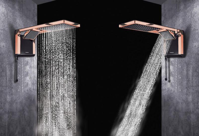 Chuveiro Lorenzetti Acqua Duo Ultra Preto com Rosê Gold 220v 7800w Imagem de Chuveiro Lorenzetti Acqua Duo Ultra Preto com Rosê Gold 220v 7800w