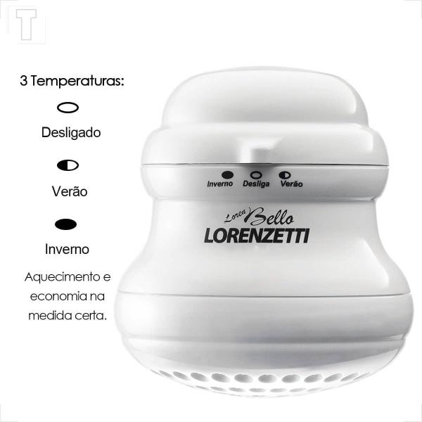 Imagem de Chuveiro lorenzetti loren bello branco com cano 127v 5500w