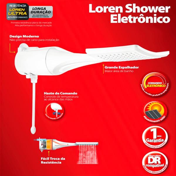 Imagem de Chuveiro Lorenzetti Loren Shower Eletrônico 220v 7500w