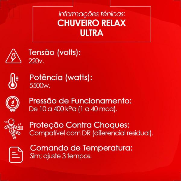 Imagem de Chuveiro lorenzetti relax branco/cromado 220v 5500w