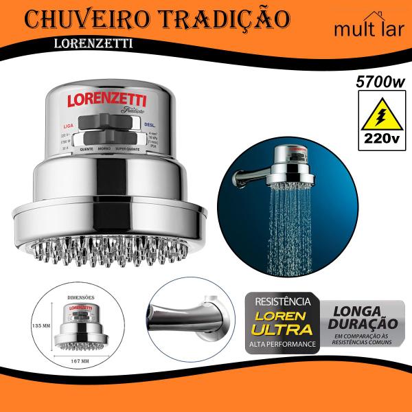 Imagem de Chuveiro Lorenzetti Tradição 220v 5700W Eletrônico