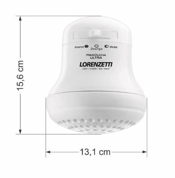 Imagem de Chuveiro Maxi Ducha Lorenzetti 5500w - Branco - 220V