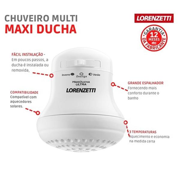 Imagem de Chuveiro Maxi Ducha Ultra 5500w Lorenzetti 127 ou 220v