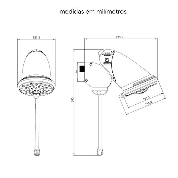 Imagem de Chuveiro Multitemperatura Spot 8T 6800W 220V Branco - Hydra 