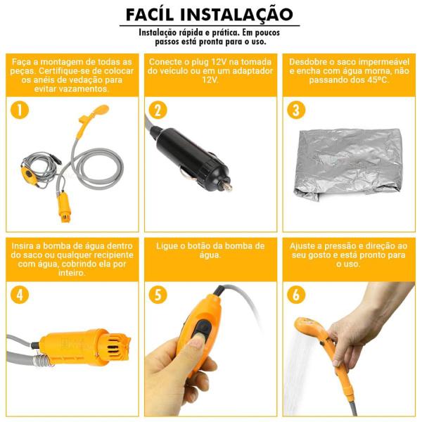 Imagem de Chuveiro para Camping Fundamentum 12v 35w Fixação por Ventosa