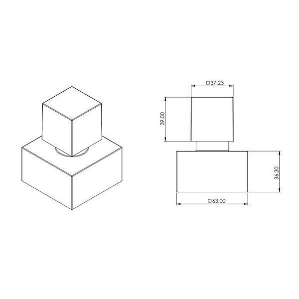 Imagem de Chuveiro Quadrado Cromado + 2 Acabamentos Para Registros Cromado