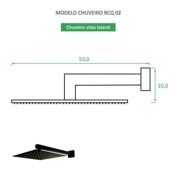 Imagem de Chuveiro Quadrado Preto Fosco Rcq 02