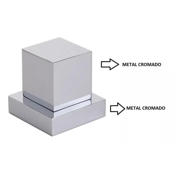 Imagem de Chuveiro Teto Quadrada 20x20cm Cromada Inox e 2 Acabamento