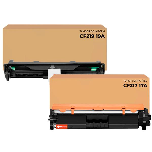 Imagem de Cilindro Cf219a 219a 19a + Toner Cf217a 217a 17a M102 M130