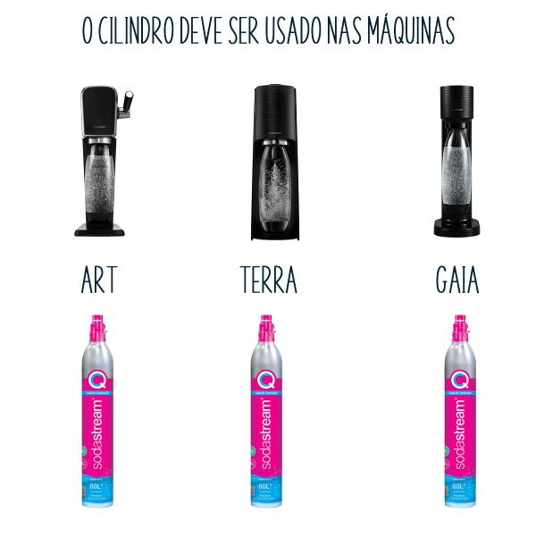 Imagem de Cilindro Dióxido de Carbono QuickConnect Para Máquina de Gaseificar Sodastream Terra, Art e Gaia