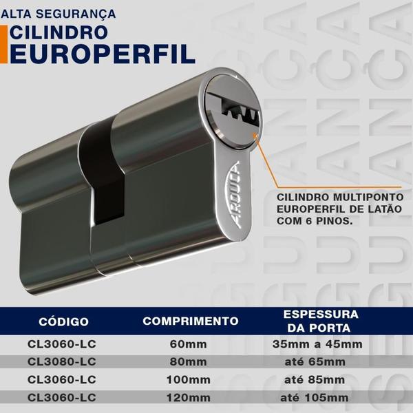 Imagem de Cilindro Fechadura Arouca Multiponto 3100 Europerfil 10 Cm