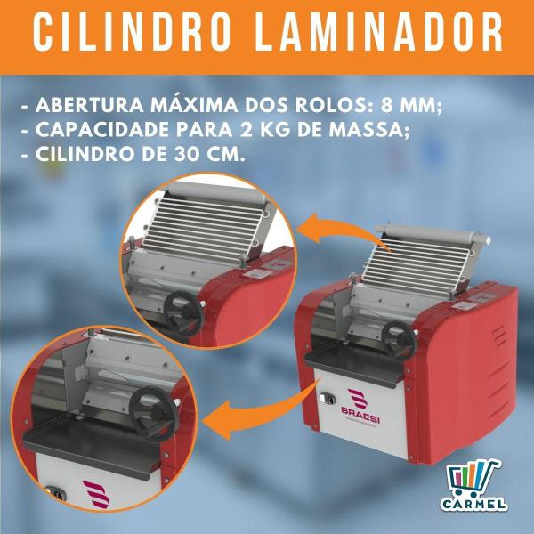 Imagem de Cilindro Laminador Industrial 300mm Motor 1/2CV Braesi CB-30 Bivolt