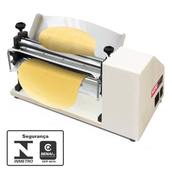 Imagem de Cilindro Massas Laminador Elétrico 40cm Bivolt Saro Aço Pizza Pão Pastel