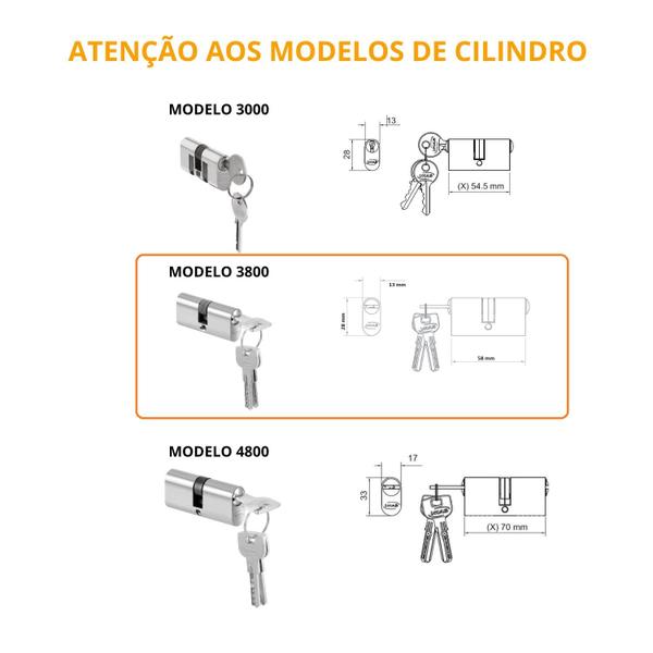 Imagem de Cilindro miolo tambor imab 3800 cromado multiponto (igual cilindro 3000) codificado