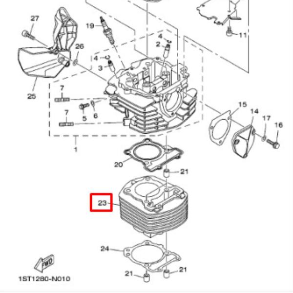 Imagem de Cilindro motor original yamaha crosser 2015 2016 2017 + nf