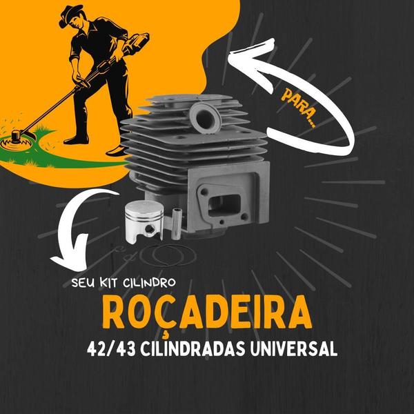 Cilindro + Pistão Roçadeira 43Cc Cilindradas Universal - Bjb Imagem de Cilindro + Pistão Roçadeira 43Cc Cilindradas Universal