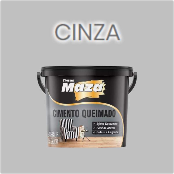 Imagem de Cimento Queimado Revestimento Parede 5,6kg Maza Cinza