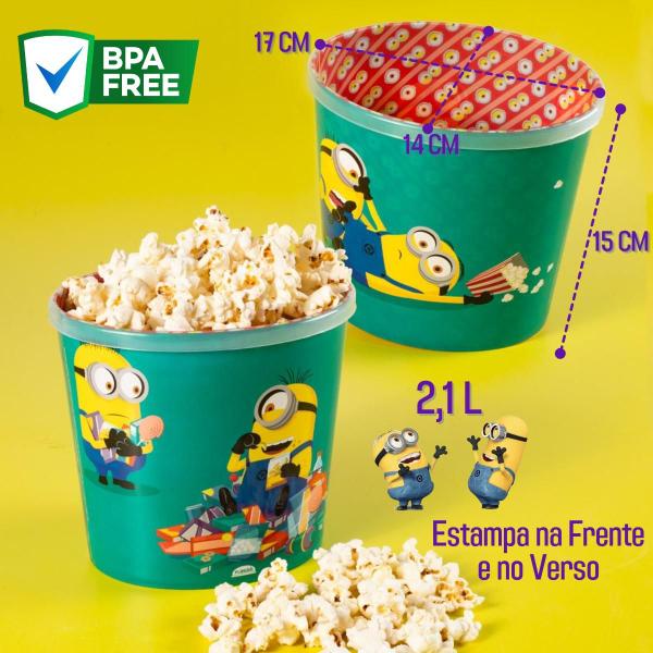 Imagem de Cinema em Casa Balde de Pipoca e Copo Minions