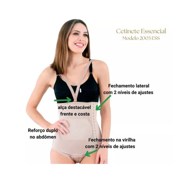 Imagem de Cinta Abdominal Com Fechamento Lateral, 2003 Bege - MACOM