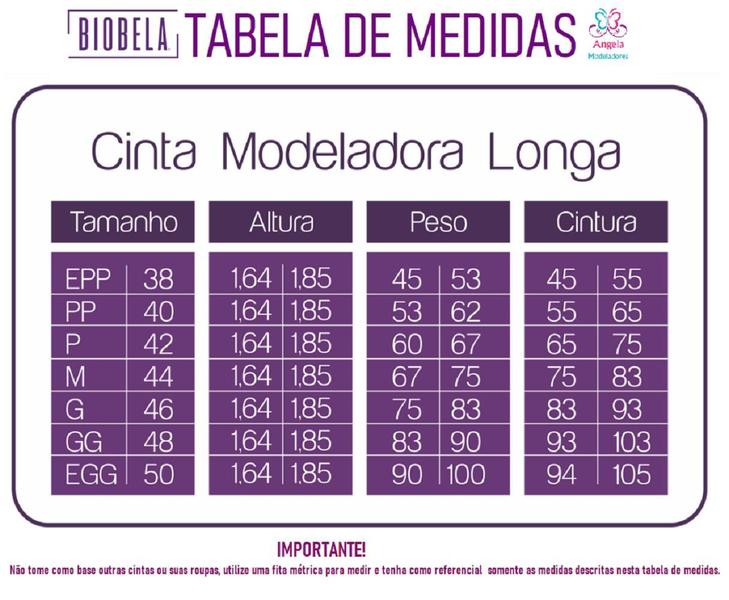 Imagem de Cinta Abdominal Modeladora Redutora 12 Barbatanas 4 Ajustes Alta Compressão Reduz Medidas Original Biobela Longa 1648R 