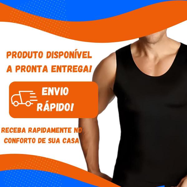 Imagem de Cinta Camiseta Regata Modeladora Postural Masculina Alta Compressão