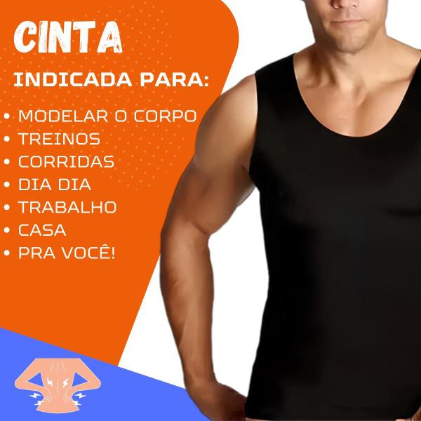 Imagem de Cinta Camiseta Regata Modeladora Postural Masculina Alta Compressão