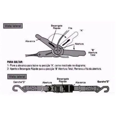 Imagem de Cinta Carga  Catraca 4,5 Metros X 2,5cm 100KG F-15 Western