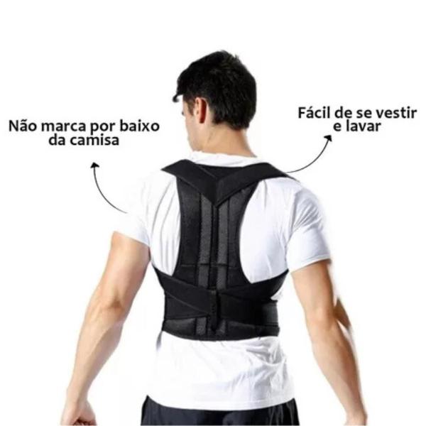 Imagem de Cinta Colete Corretor de Postura Coluna Lombar Reforçado Ergonômico Ortopédico Confortável