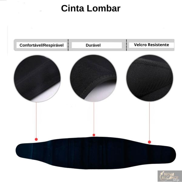 Imagem de Cinta Coluna Lombar com Hastes Flexíveis Dor Postura Hérnia de Disco Lombalgia