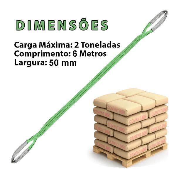 Imagem de Cinta de Elevação e Reboque de Carga 2 Toneladas 6 metros 50mm Reforçada