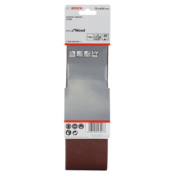 Imagem de Cinta de Lixa Best Wood Paint X440 75x610 mm com 3 Unidades Bosch