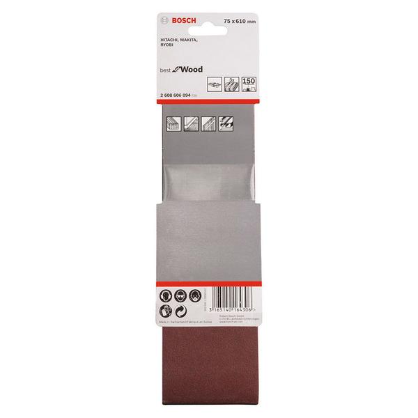 Imagem de Cinta de Lixa Best Wood Paint X440 75x610 mm com 3 Unidades Bosch