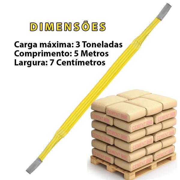Cinta Elevaçao Carga Pesada 3 Toneladas Reforçada Resistente 5 Metros Guincho Obra Construçao Guindaste Reboque Mudança Peso Pesado Multiuso - Braslu Imagem de Cinta Elevaçao Carga Pesada 3 Toneladas Reforçada Resistente 5 Metros Guincho Obra Construçao Guindaste Reboque Mudança Peso Pesado Multiuso