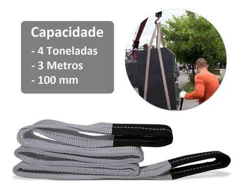 Imagem de Cinta Elevação De Carga 4ton 3m 100mm Fator Segurança 6.1