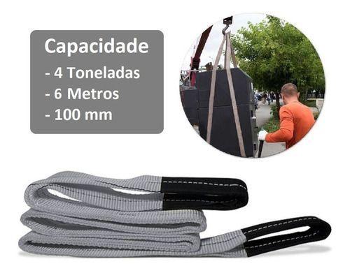 Imagem de Cinta Elevação De Carga 4ton 6m 100mm Fator Segurança 6.1