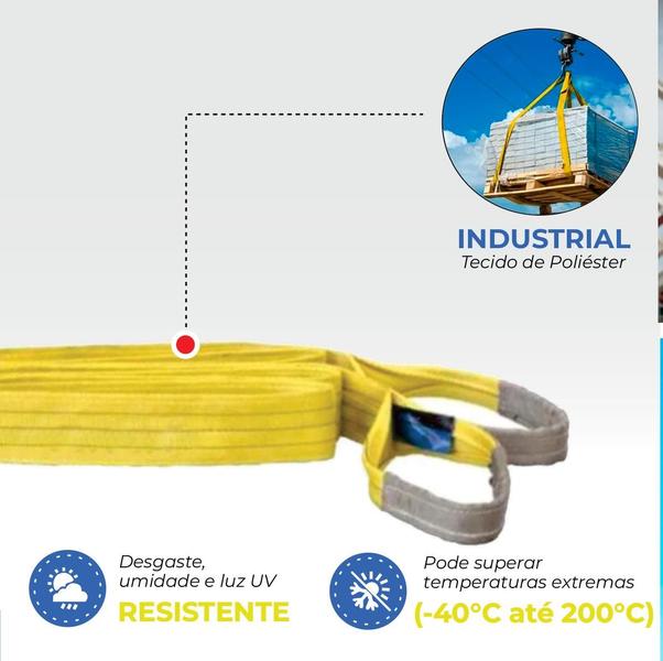 Imagem de Cinta elevacao de cargas sling 3t x 90mm  - amarelo (fator 7:1)