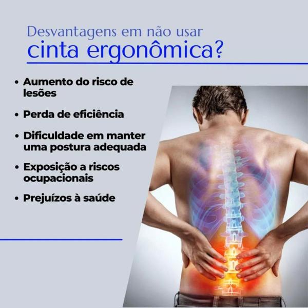 Imagem de Cinta Ergonômica De Trabalho Conteção Lombar Costas (Tam. P)