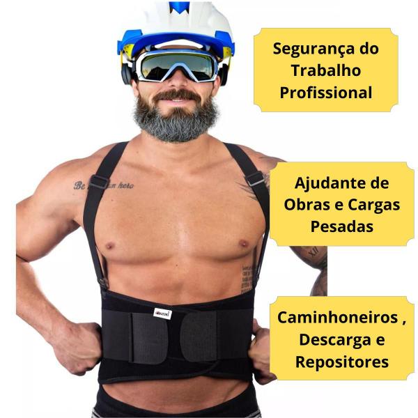 Imagem de Cinta Ergonômica EPI Colete Faixa lombar Cargas Profissional