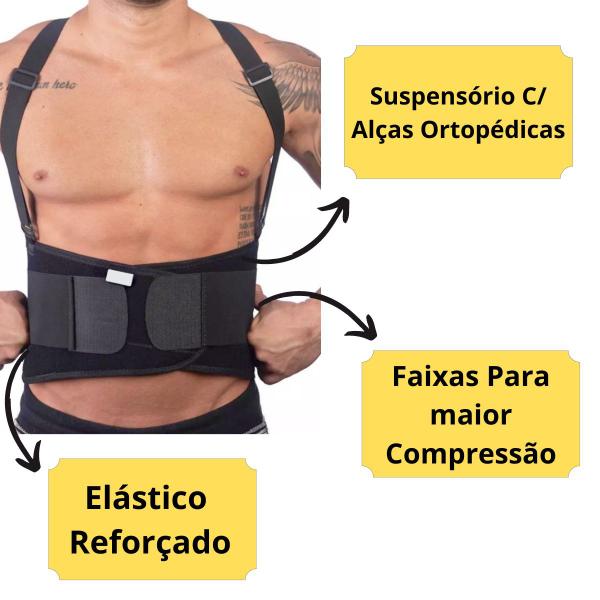 Imagem de Cinta Ergonômica EPI Colete Faixa lombar Cargas Profissional