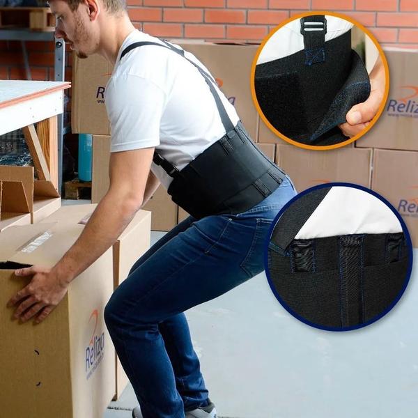 Imagem de Cinta Ergonômica Reforçada Proteção Da Coluna Abdominal - XG