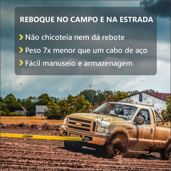 Imagem de Cinta Fita para Reboque e Arraste Budin - 10 Toneladas - 10 Metros - Para Puxar Rebocar Carros, Caminhonetes,  Veículos Off-road 4x4