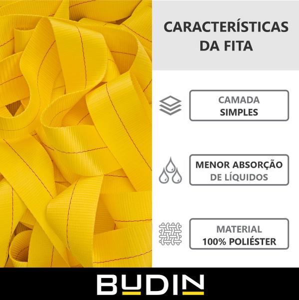 Imagem de Cinta Fita para Reboque e Arraste Budin - 10 Toneladas - 5 Metros - Para Puxar Carros, Veículos Off-road 4x4