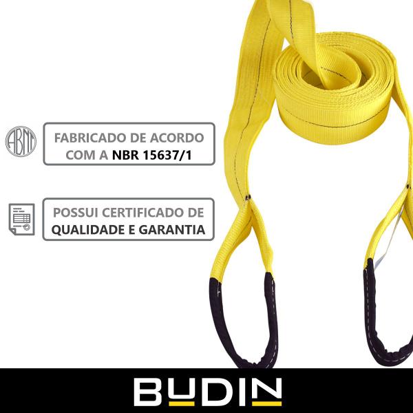 Imagem de Cinta Fita para Reboque e Arraste Budin - 10 Toneladas - 6 Metros - Para Puxar Rebocar Carros, Caminhonetes,  Veículos Off-road 4x4