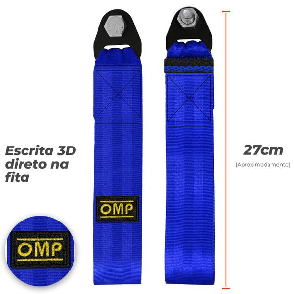 Imagem de Cinta Fita Reboque Tow Strap Com Viés 3D Personalizado OMP Capacidade 2 Toneladas Universal