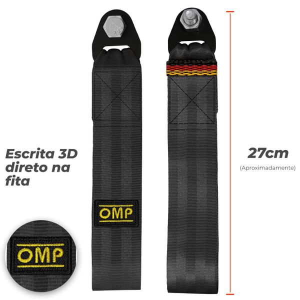 Imagem de Cinta Fita Reboque Tow Strap Com Viés 3D Personalizado OMP Capacidade 2 Toneladas Universal