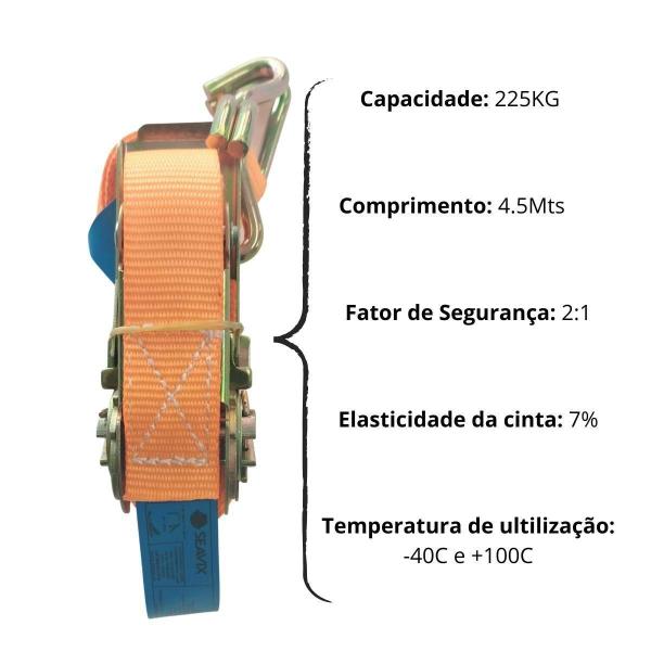 Imagem de Cinta Laranja Em Poliéster 4,5Mt Para Amarração Até 225Kg