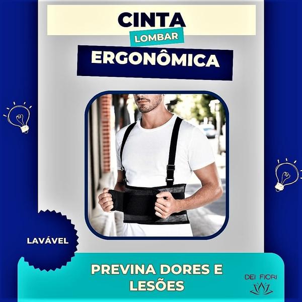 Imagem de Cinta Lombar Epi Faixa Abdominal Ergonômica Coluna Postura